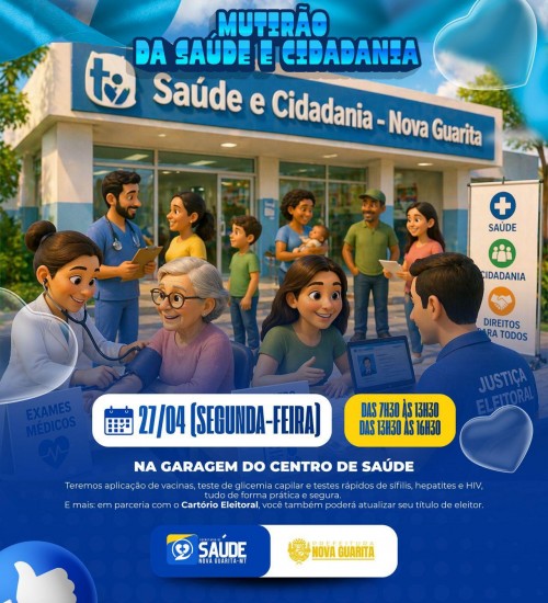 Nova Guarita realiza Mutirão da Saúde e Cidadania no dia 27 de abril