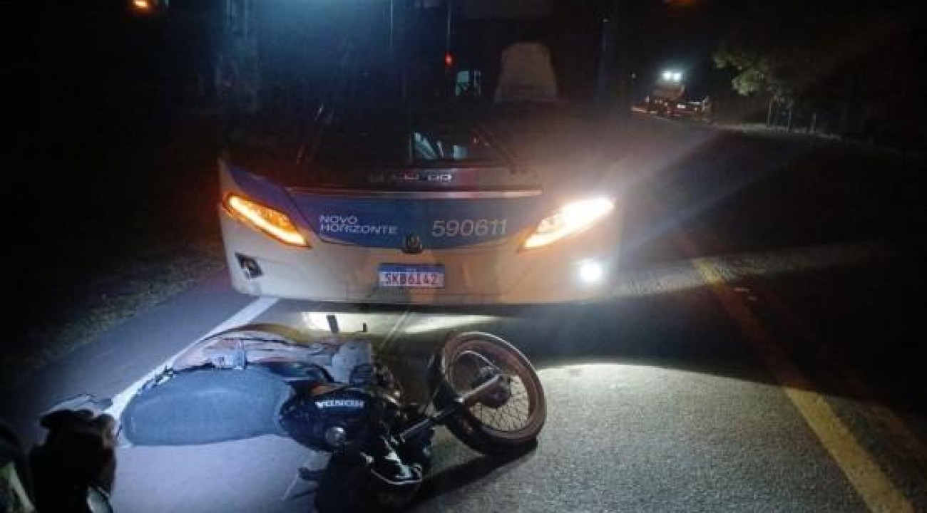 Colisão entre ônibus e moto deixa um ferido na MT-320 em Colíder